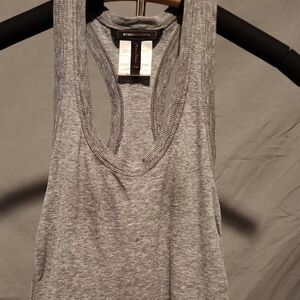 BCBGMaxAzria Gray Cut Out Sleeveless Tank Top